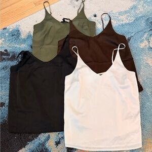 Four pack of Banana Republic Silky V-Neck Camis - XS